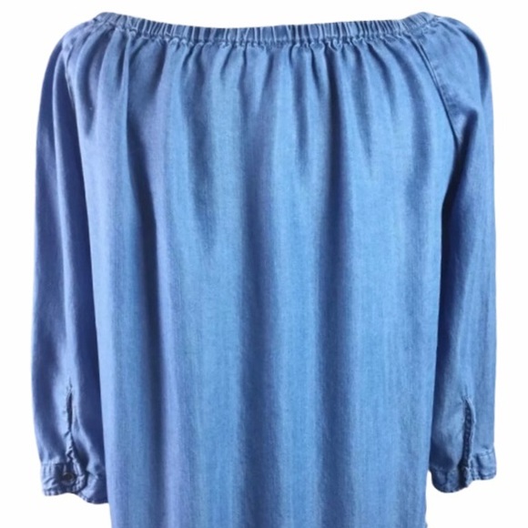 BEACHLUNCHLOUNGE Blue Chambray Off Shoulder Top Extra Large - Picture 5 of 7